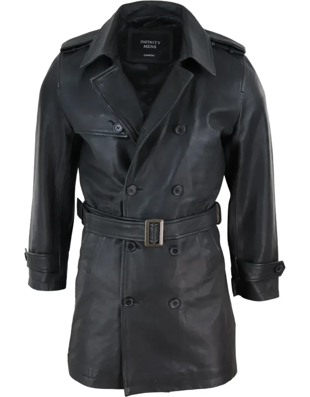 3/4 Trench Coat Napa Leather Classic