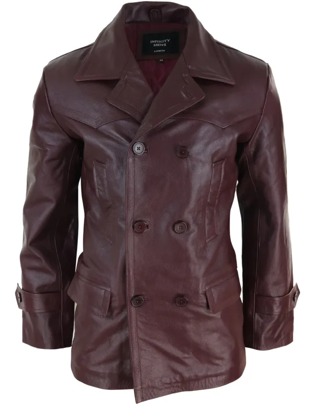 3/4 Double Breasted Leather Jacket