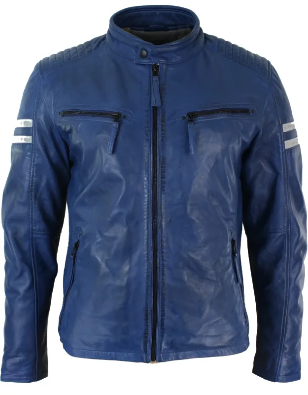 Leather Biker Racing Jacket