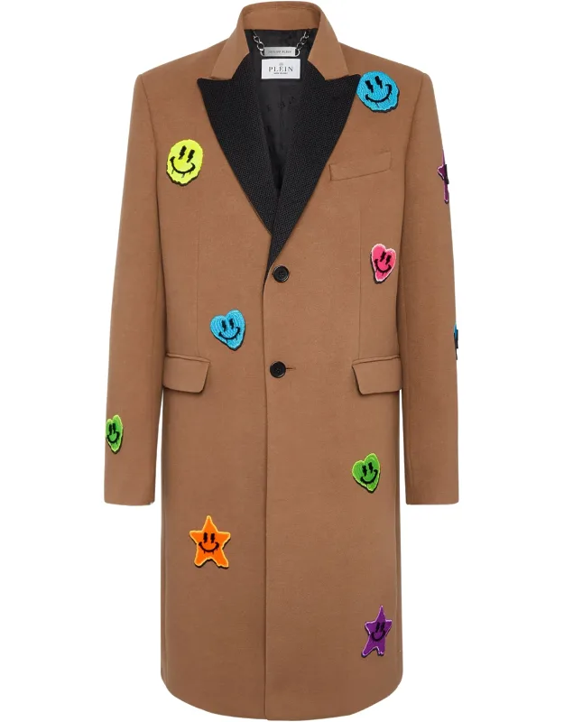 Long Coat With Wool Blend And Cashmere