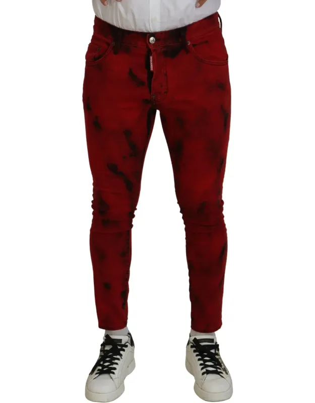 Dsqua² Cotton Tie Dye Skinny Casual Jeans - Material 98% Cotton 2% Elastane, Made In Italy