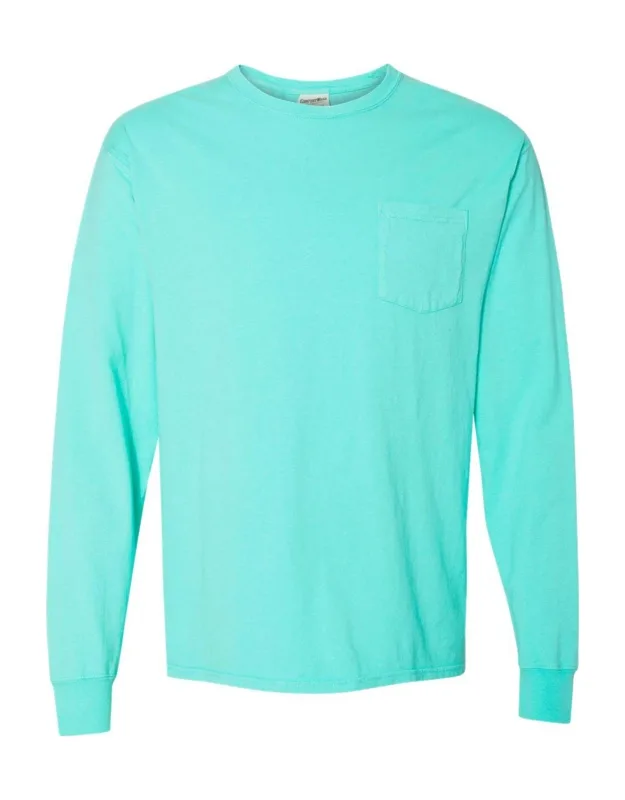 Garment-dyed Long Sleeve T-shirt With A Pocket