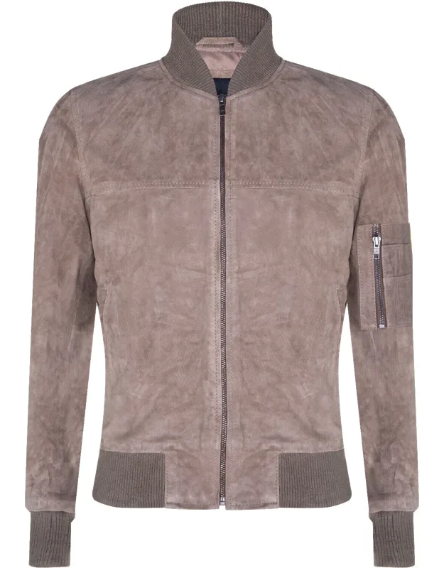 Goat Suede Ma-1 Bomber Jacket