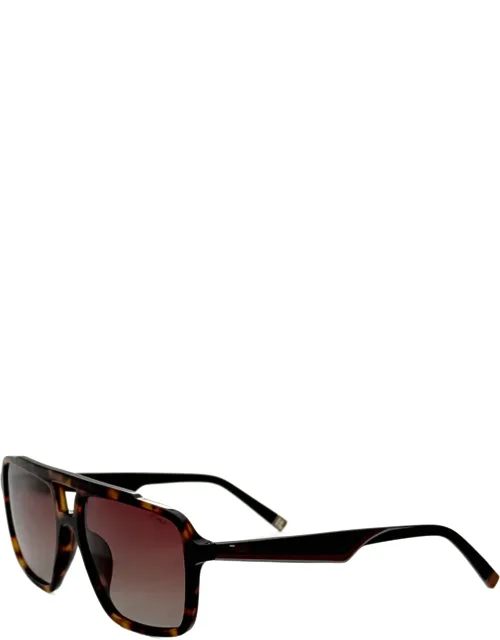 57 Mm Shiny Havana Sunglasses