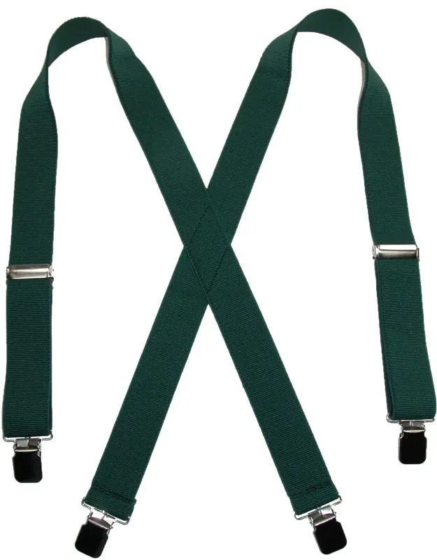 Terry Casual Elastic Clip-end Suspenders With Adjustable Length And Metal Adjusters