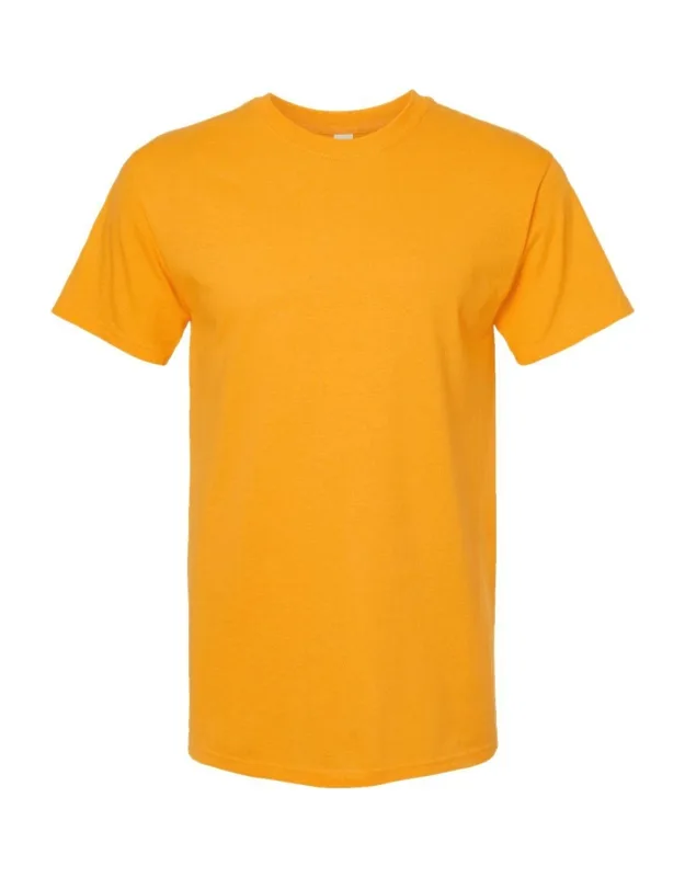 Gold Soft Touch T-shirt, 100% Cotton Preshrunk Jersey, Tear Away Label
