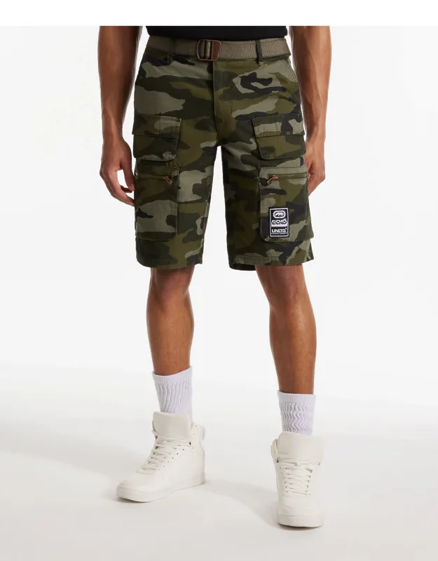 Freshen Up Cargo Shorts With Zip Fly And Webbing Belt