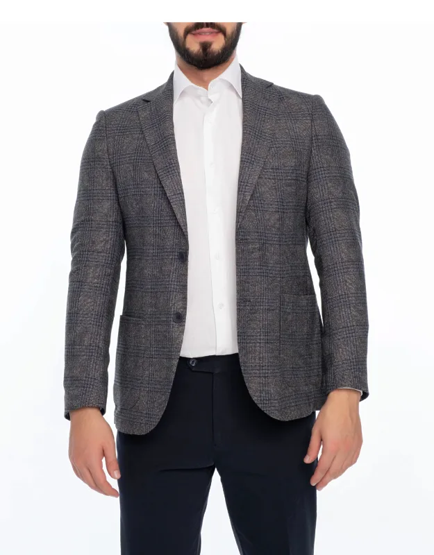 Regular Fit Plaid Sport Coat