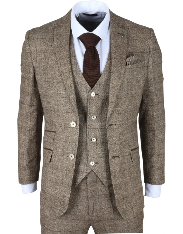 3 Piece Suit Checked Slim Fit Formal Dress