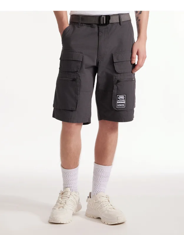Ecko Unltd. Freshen Up Belted Cargo Short With Webbing Belt And Welt Pockets