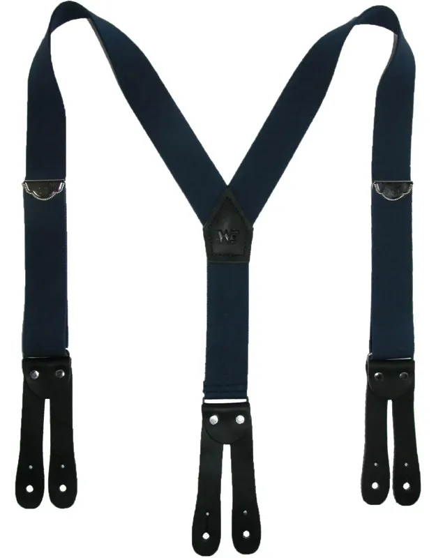Elastic Button-end Y-back 1 1/2 Inch Double Face Suspenders