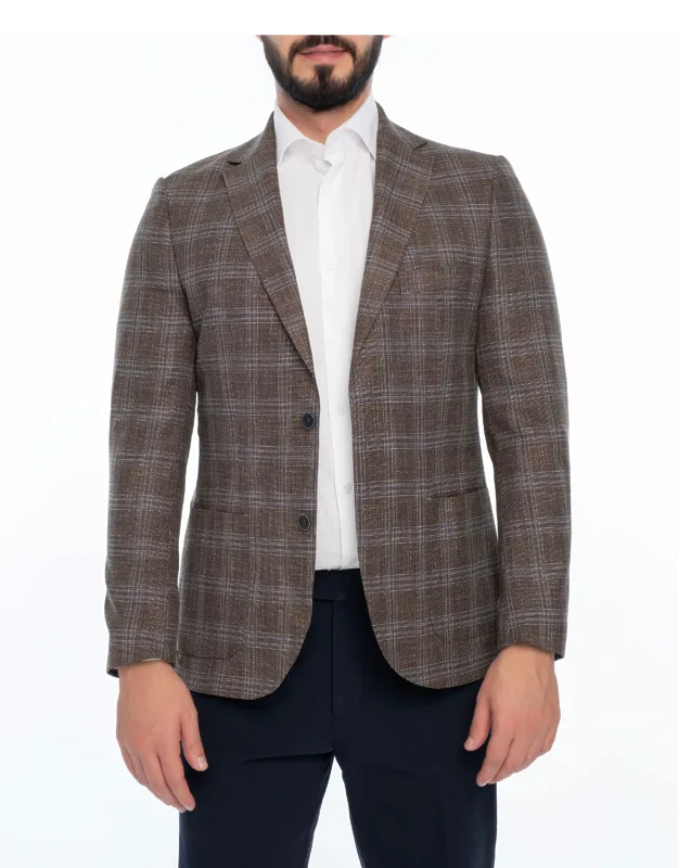 Jersey Plaid Sport Coat, Top-quality Blend, Tailored To Perfection