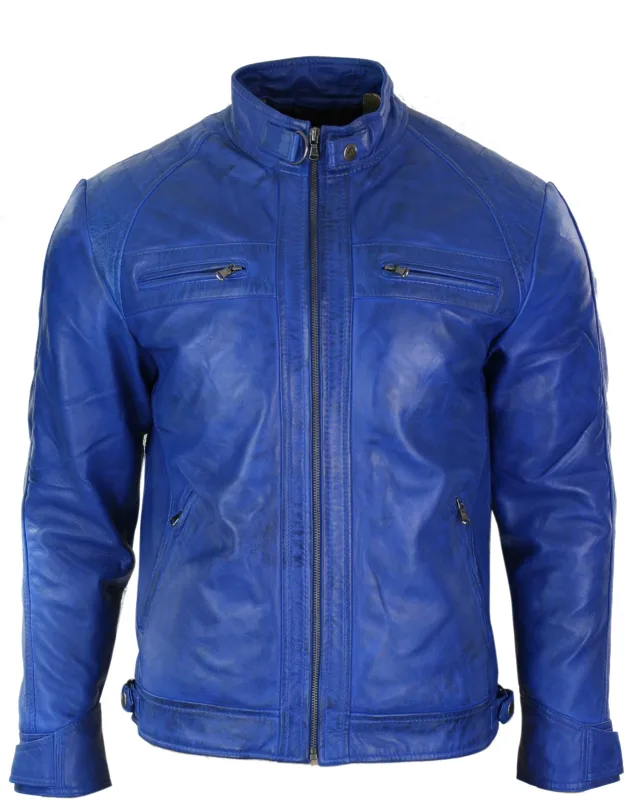 Zipped Soft Leather Biker Jacket