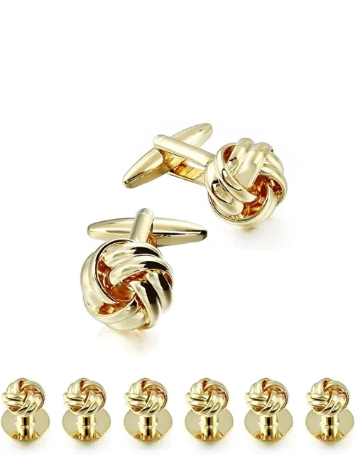 18k Gold Classic Knot Tie Cufflink Set
