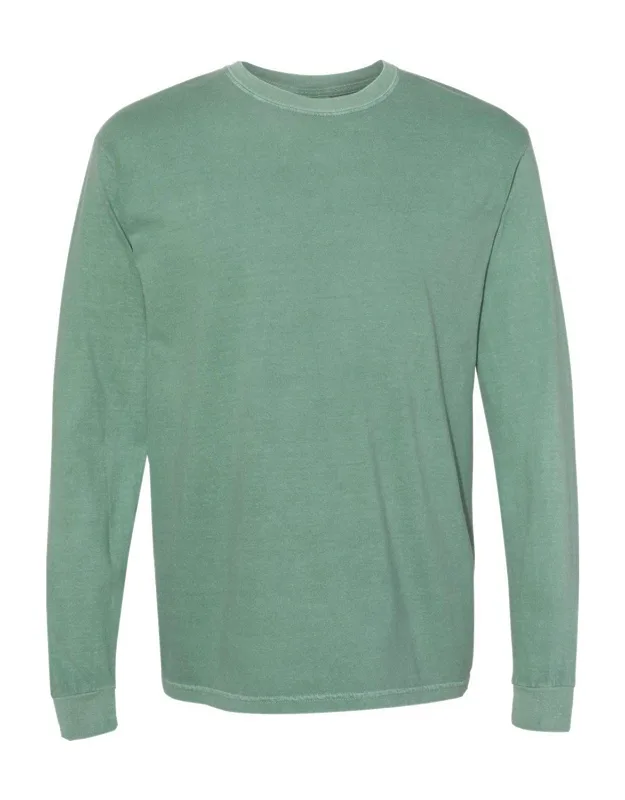 Garment-dyed Heavyweight Long Sleeve T-shirt With Relaxed Fit And Rib Cuffs