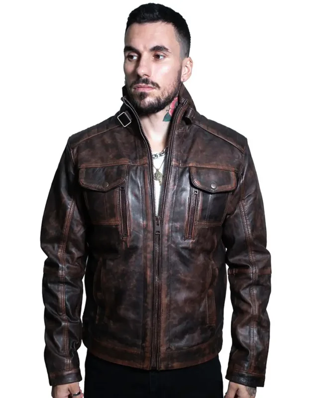 Vintage Leather Biker Jacket