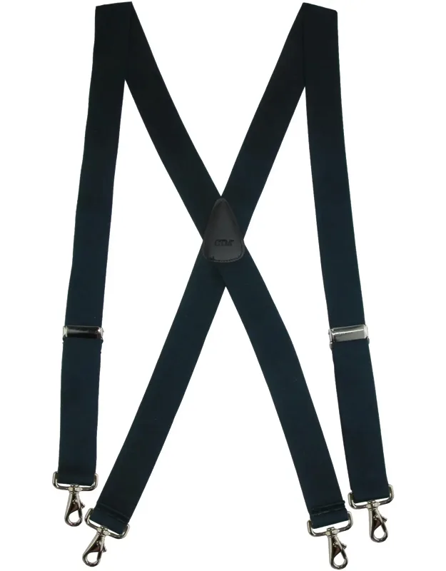 Big & Tall Elastic Solid Color X-back Suspenders With Swivel Hook Ends
