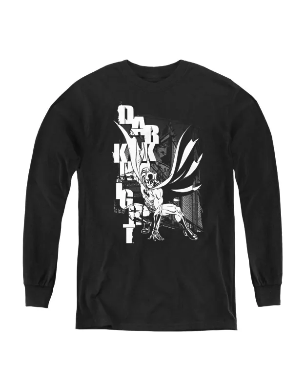 Batman Vertical Letters Long Sleeve Tee