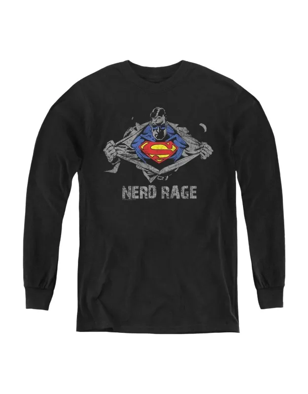 Superman Nerd Rage Long Sleeve Tee