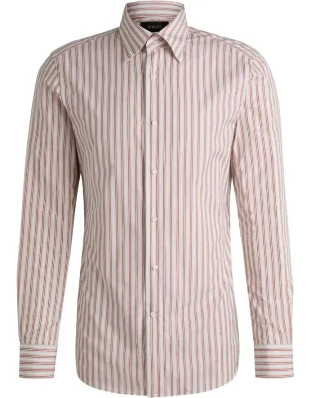 Striped Slim-fit Shirt In Italian-made Cotton