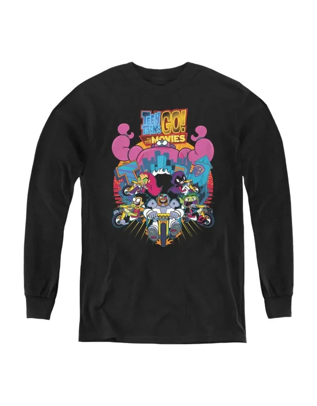 Teen Titans Go To The Movies Burst Through Long Sleeve Tee