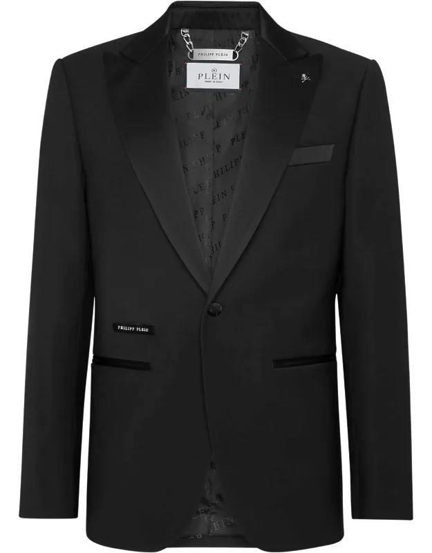 Wool Blazer With Crystals