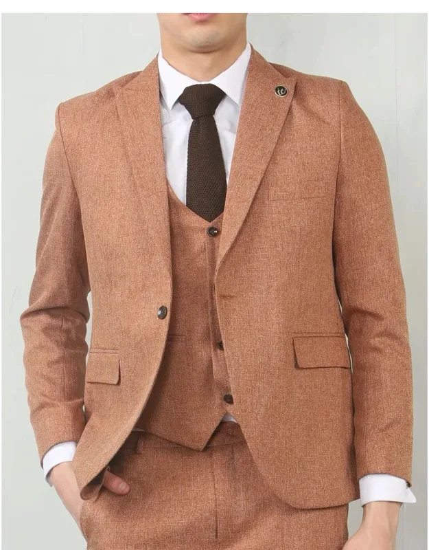 3 Piece Suit Tailored Fit Premium Fabric & Textured Finish, Thoughtful Details & Fine Craftsmanship