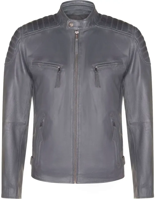 Leather Quilted Biker Jacket