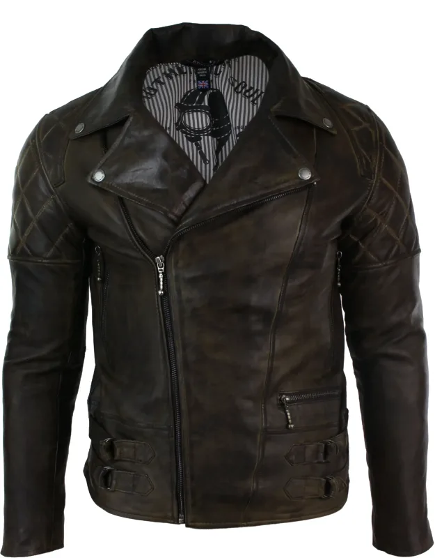 Cross Zip Biker Jacket With Shoulder Stitch Design And Zipped Front Pockets