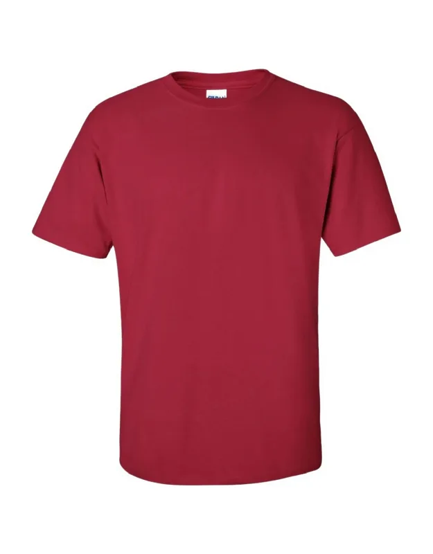 Gildan Ultra Cotton Short Sleeve T-shirt With Seamless Double-needle Collar And Tubular Construction