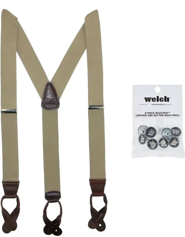 Elastic Button End Dress Suspender With Adjustable Length And Y-back Style