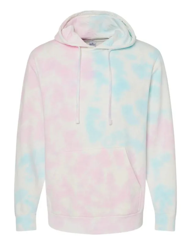Midweight Tie-dyed Hooded Sweatshirt With Jersey Lined Hood And Split Stitch Double Needle Sewing