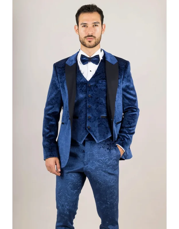 3 Piece Suit Velvet Paisley Shawl Collar Tailored Fit Wedding Tuxedos