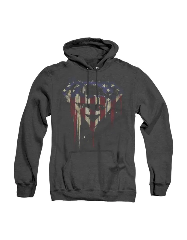 Superman Bleeding Shield Hoodie / Hooded Sweatshirt, Stylish For Everyday Wear