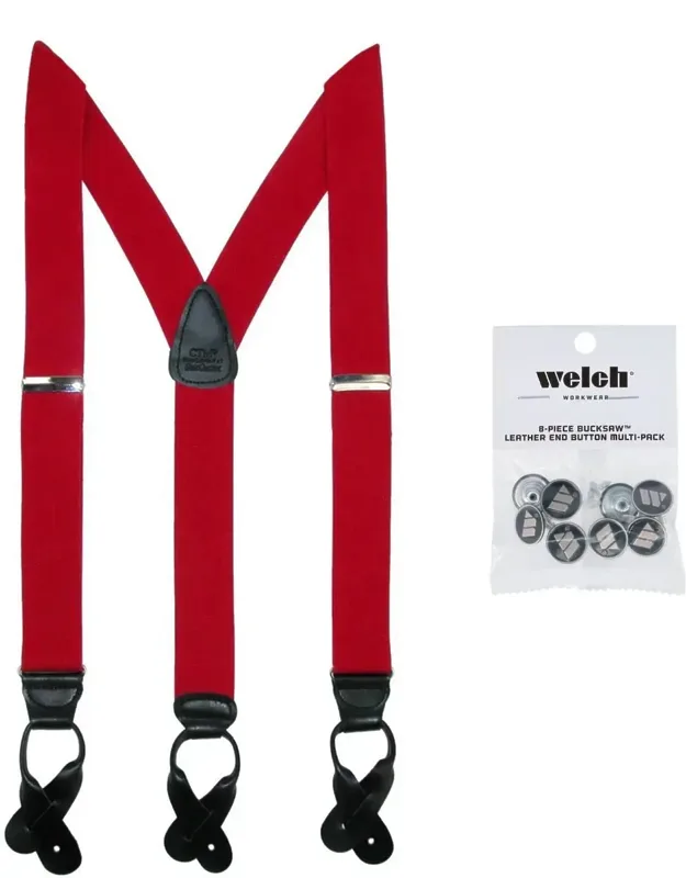 Elastic Button End Dress Suspender With Bachelor Buttons