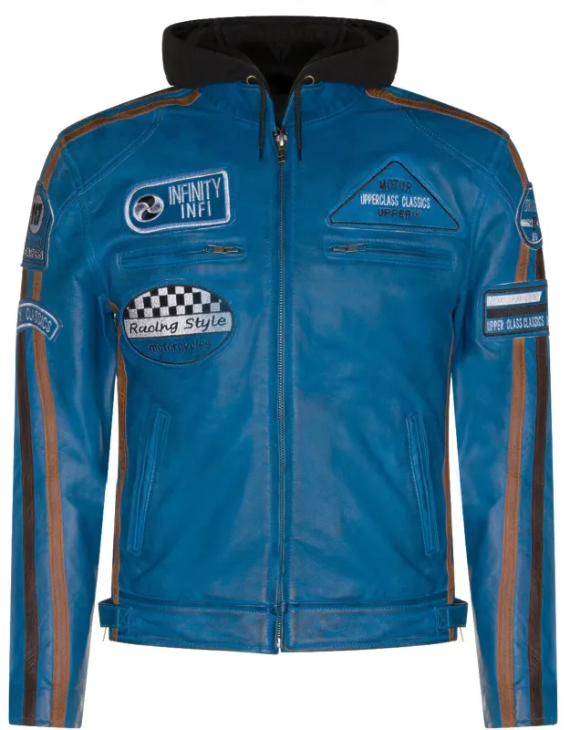 Racing Hooded Biker Jacket