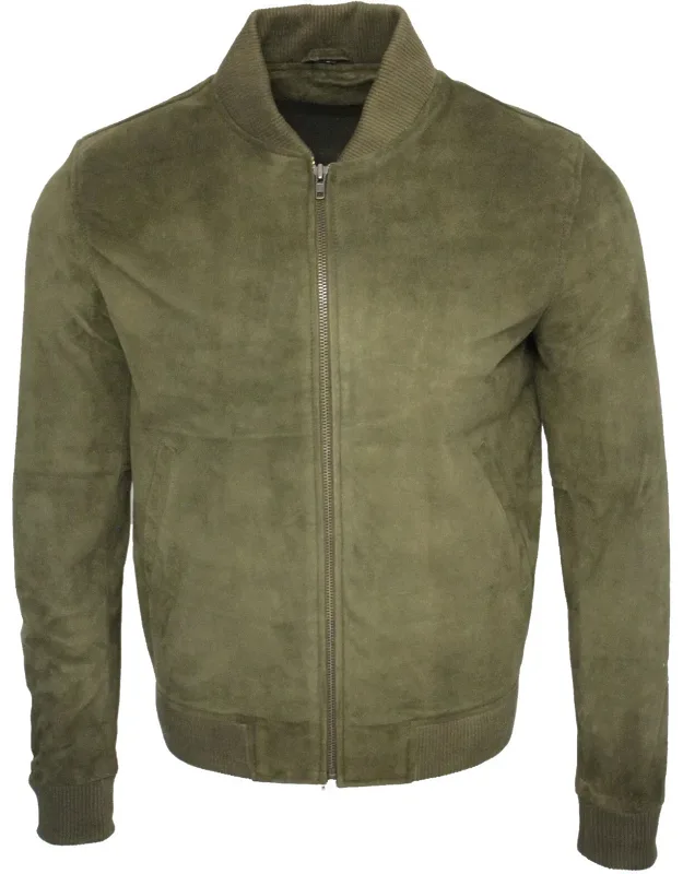 Retro Goat Suede Varsity Leather Bomber Jacket