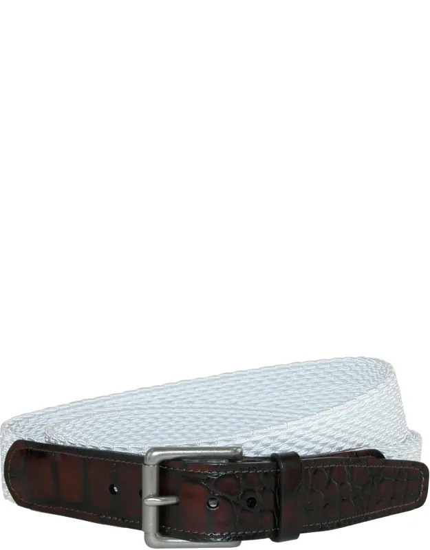 Hampton Stretch Belt With Unique Diamond Braid And Solid Brass Buckle