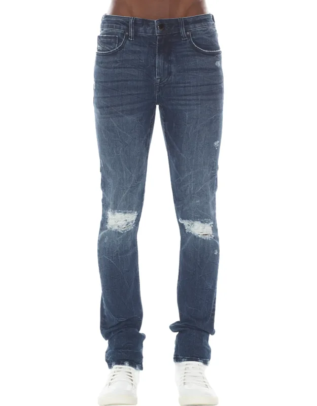 _strat Super Skinny Fit Jean With Rips And Whisker Detailing_