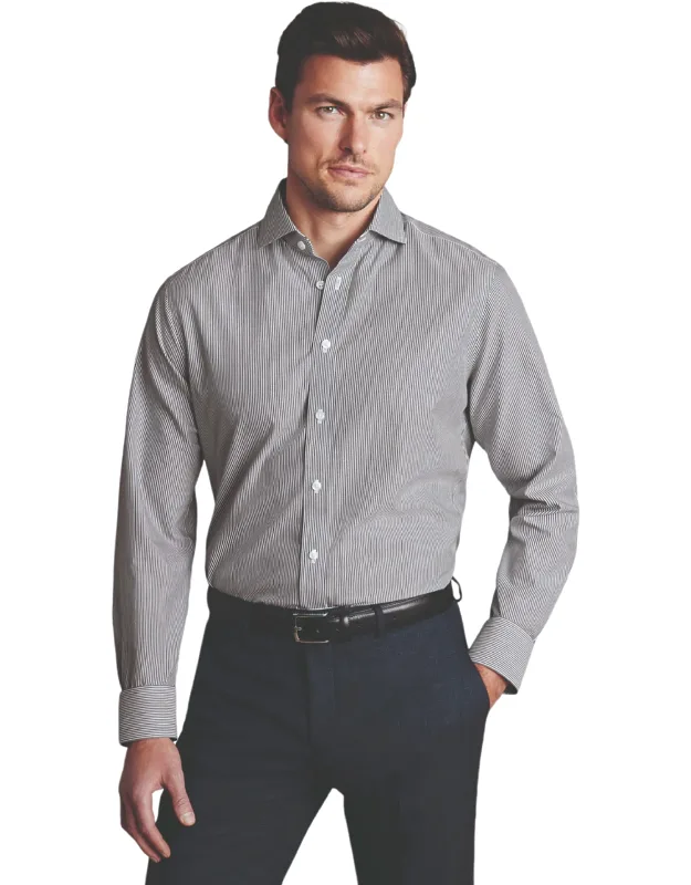 Stripe Non-iron Button-down Oxford Slim Fit Shirt