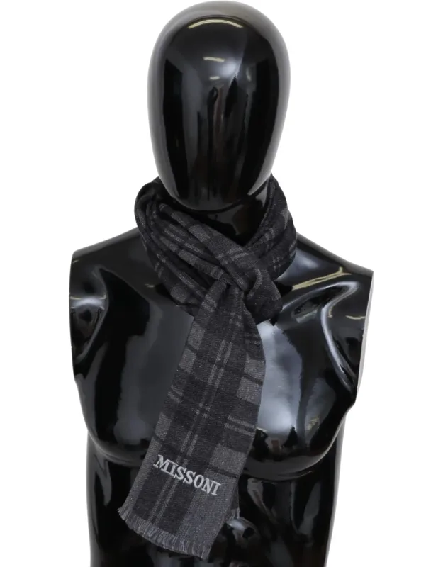 Wool Knit Plaid Neck Wrap Shawl