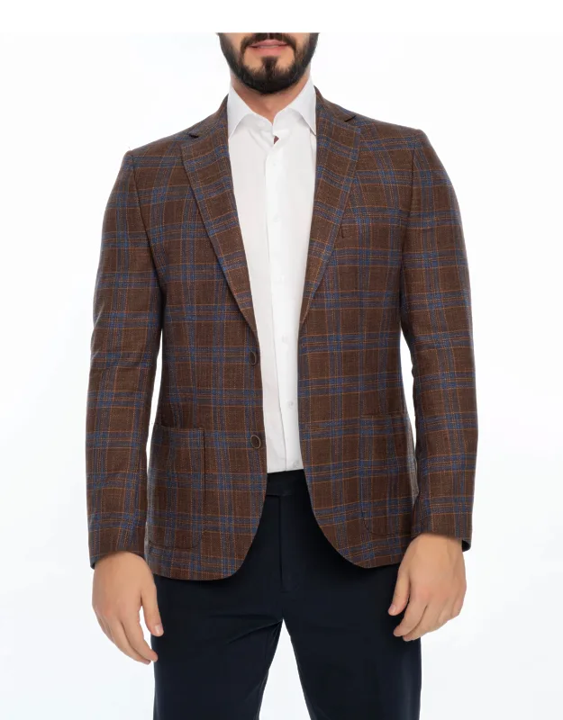 Marion Regular Fit Plaid Coat, Top-quality Blend, Tailored To Perfection