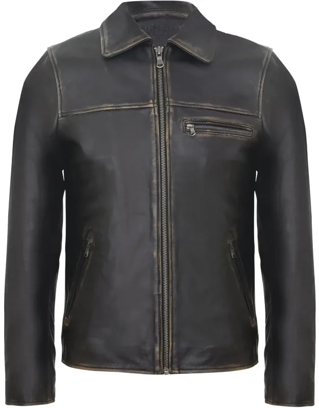 Classic Cow Hide Leather Biker Jacket - Timeless Durable Leather Jacket