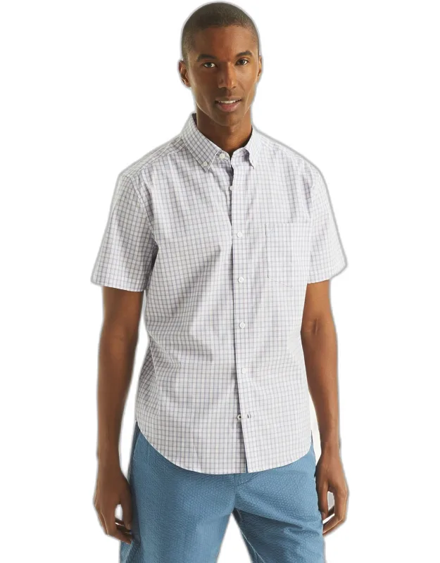Classic Fit Wrinkle-resistant Plaid Short-sleeve Shirt