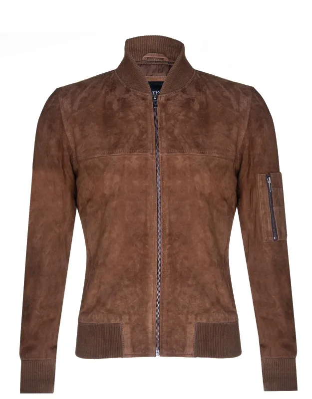 Goat Suede Ma-1 Bomber Jacket