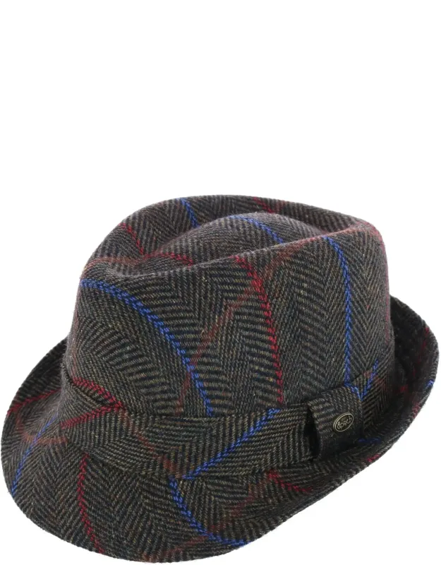 Classic Plaid Wool Fedora Hat