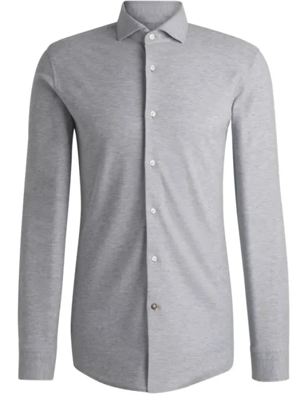 Slim-fit Shirt In Breathable Cotton Jersey