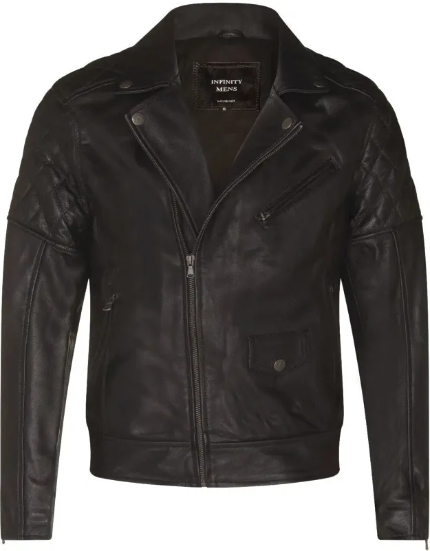 Gibraltar Leather Biker Jacket - High-grade Sheep Nappa Leather, Classic Topstitch Quilt Detail