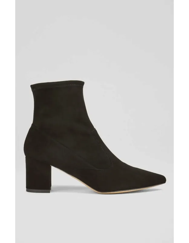 Alina Ankle Boots With Pointed Toe And 60mm Suede-wrapped Block Heel