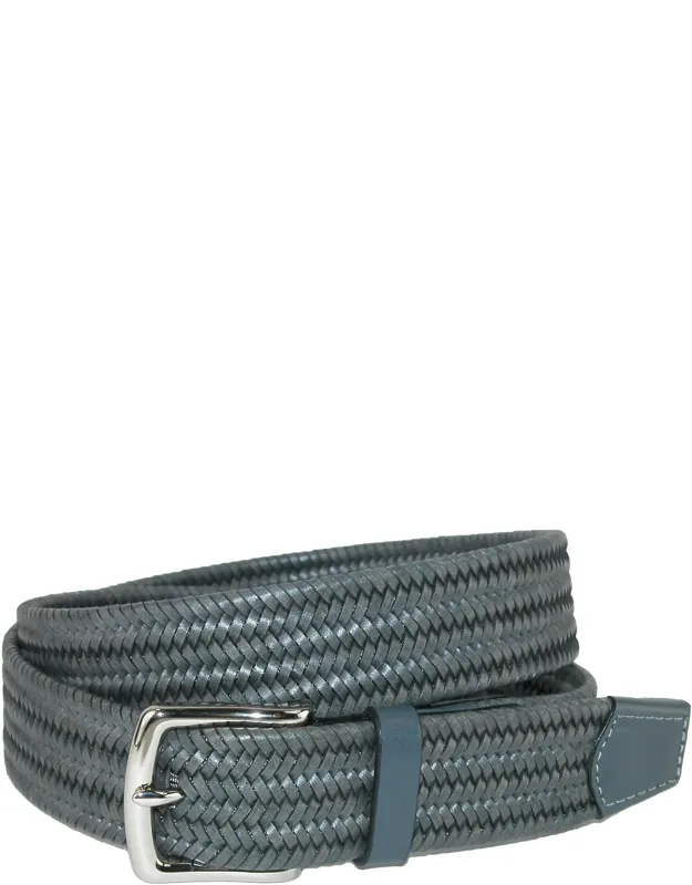 Braided Leather Stretch Belt